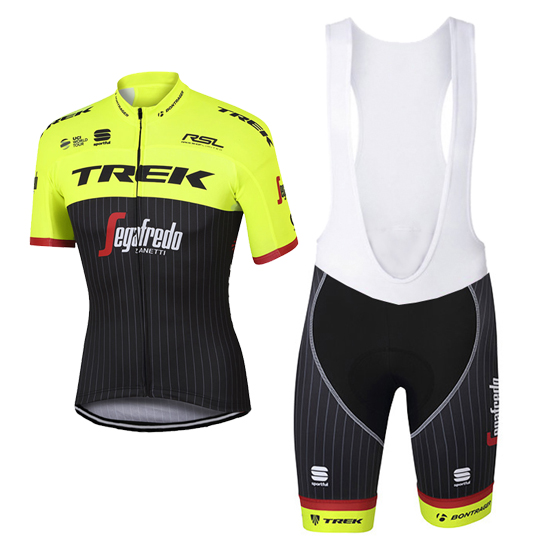 2017 Maillot Trek Segafredo Tirantes Mangas Cortas verde e negro